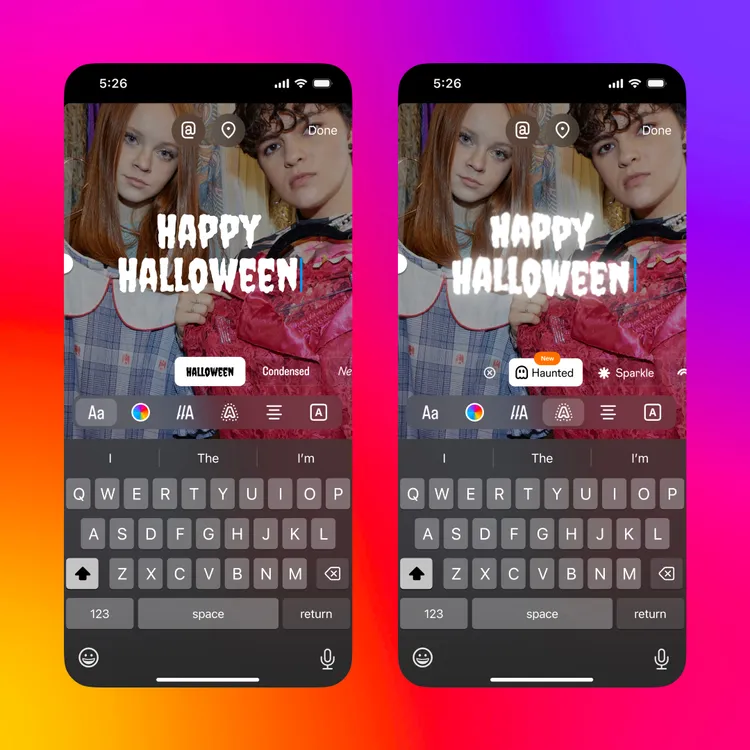 IG推出萬聖節限時特效。Meta特效