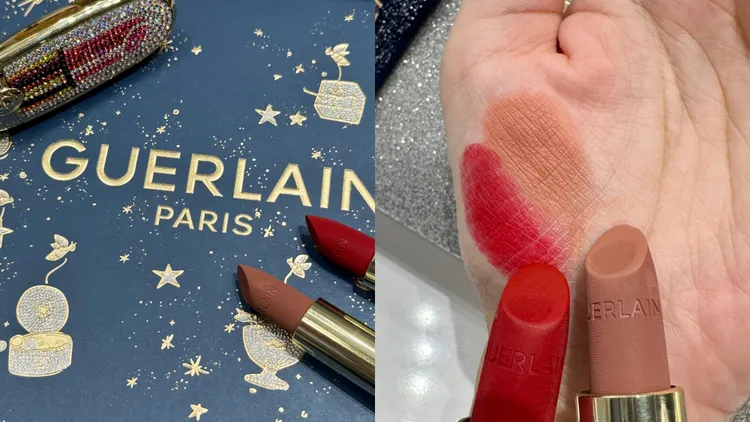 紅寶之吻高訂絲絨唇膏，彩殼1690元、唇膏蕊芯1400元。左圖品牌提供、右圖張家玲攝