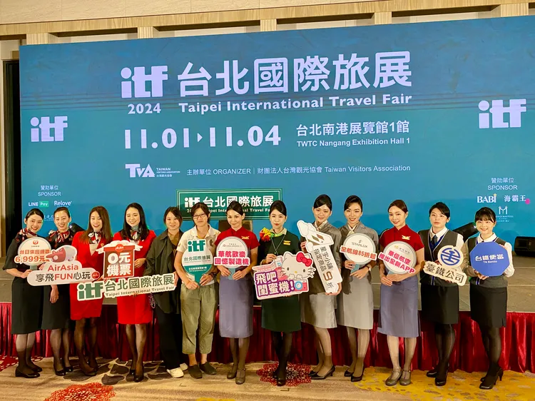 今年包含華航、長榮航、星宇、虎航、國泰航空與日本航空等9大航空公司都獨立參展。莊偉祺攝