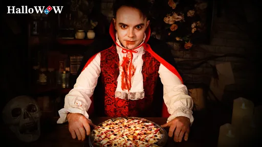 萬聖節達美樂CEO化身吸血鬼 推出最狂披薩口味辣魔黑珍珠