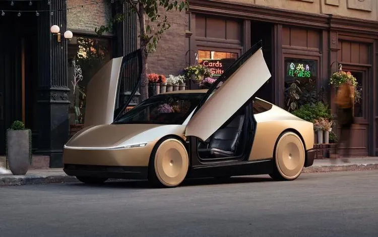 特斯拉最新發表的自駕計程車Cybercab現代感十足。翻攝x@tesla