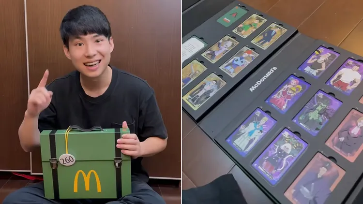 A冷以反串方式開箱麥當勞獵人卡牌獲得好評。翻攝自A冷YouTube
