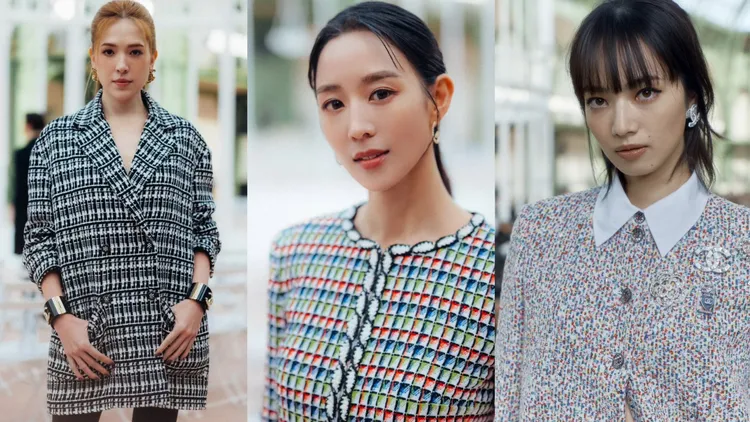 許瑋甯（左起）、張鈞甯、小松菜奈齊聚香奈兒秀場。翻攝IG