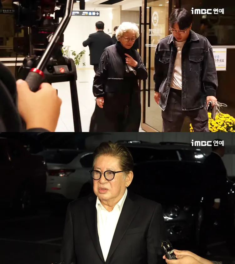 金英玉（上圖）、金容建送老友最後一程。翻攝YouTube