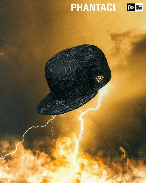 NEW ERA與周董成立的的潮牌PHANTACi推出龍紋帽。品牌提供
