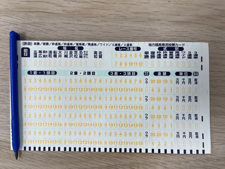 投注卡。李彥初攝