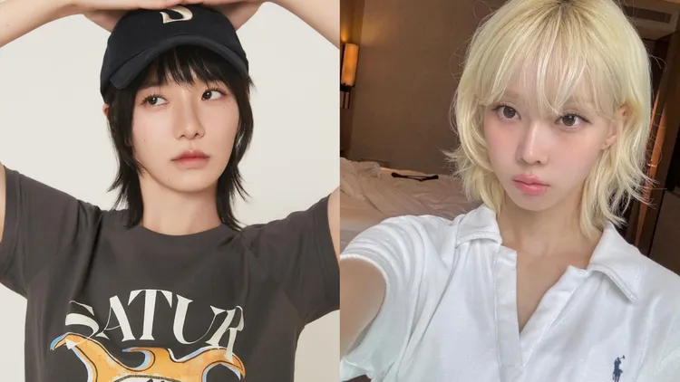 韓星朴圭瑛（左圖）與aespa Winter透過高層次狼尾剪展現慵懶隨性感。翻攝lavieenbluu、imwinter IG