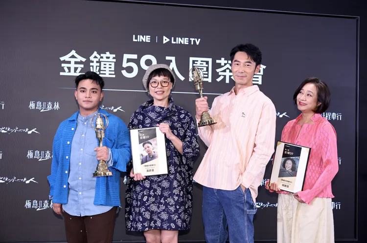 李李仁（右二）與同樣入圍的邱軍（左起）、黃舒湄、楊麗音一起參加記者會。攝影中心攝影