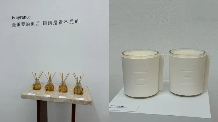 聲韻擴香（左圖）200ml／4400元、補充瓶200ml／2200元；聲韻香氛蠟燭（右圖）200g／3000元。張家玲攝