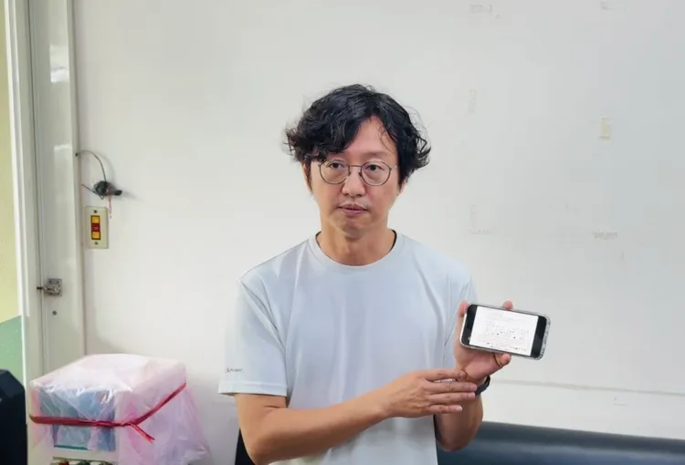 江肇國質疑台中市公車狀況仍層出不窮，是否市府拿不出整頓的做法，於是壓新聞欺騙市民。江肇國提供