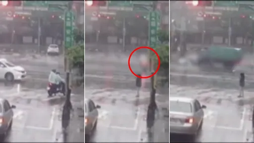 無照女大生「馬路練機車」竟闖紅燈　載男同學一起被貨車撞飛