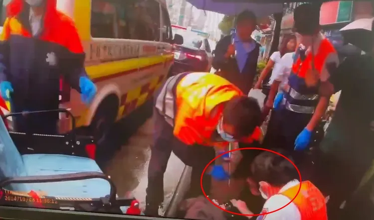 警消到場協助林女送醫。警方提供