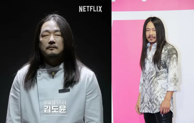 金度潤（左圖）留著一頭長髮、鬍子，撞臉乱彈阿翔，他想見面比對看到底像不像。翻攝Netflix、乱彈阿翔臉書。