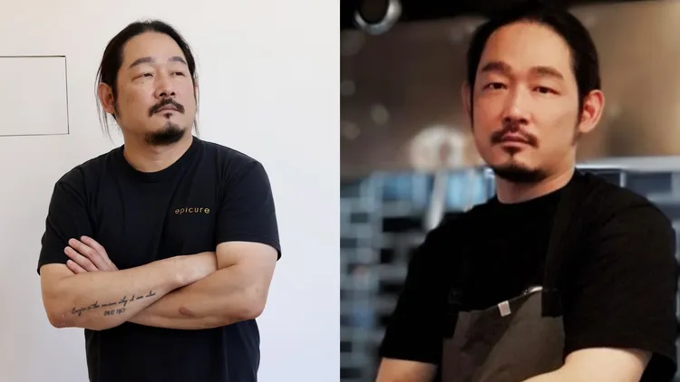 金度潤過去比較瘦（右圖），坦言不看《黑白大廚》是因為己變胖了，（場地提供：甜堂）。莊宗達攝、翻攝金度潤IG