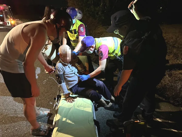 警消到場檢傷。大園警分局提供