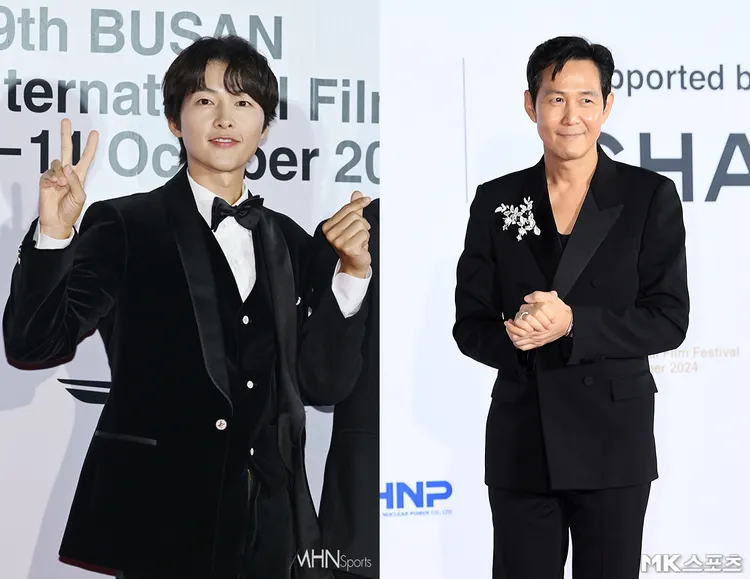 宋仲基（左圖）、李政宰都沒缺席。翻攝MHN體育、MK體育