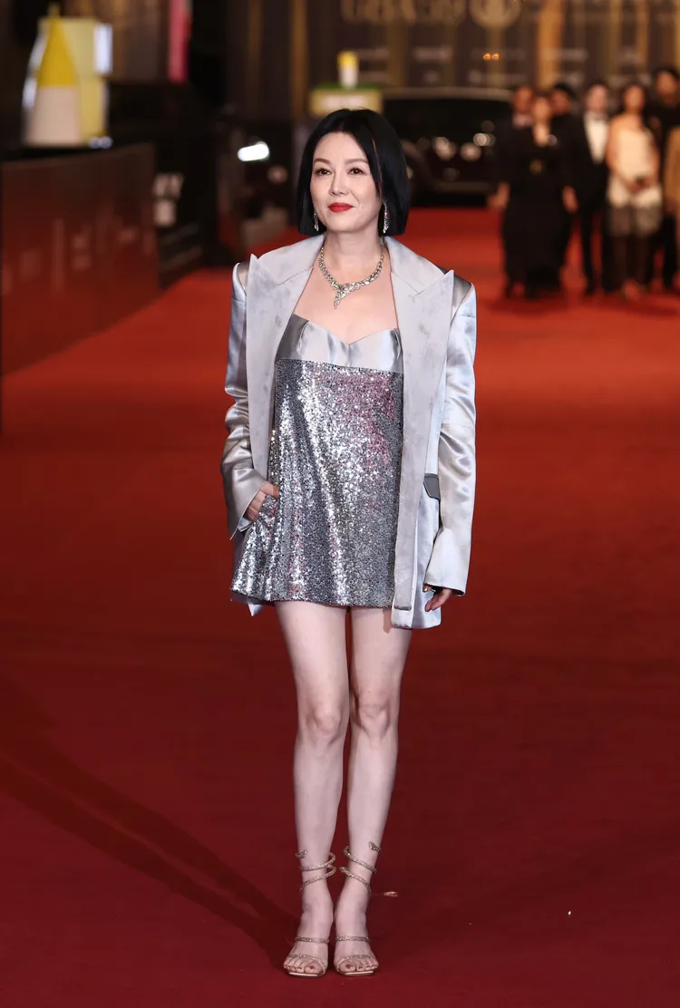 連續兩日出席金鐘獎的苗可麗。攝影中心攝
