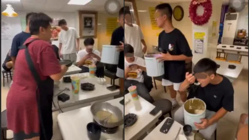 文大生吃火鍋惡搞「抱整桶冰淇淋爽吃」 校方帶人登門道歉