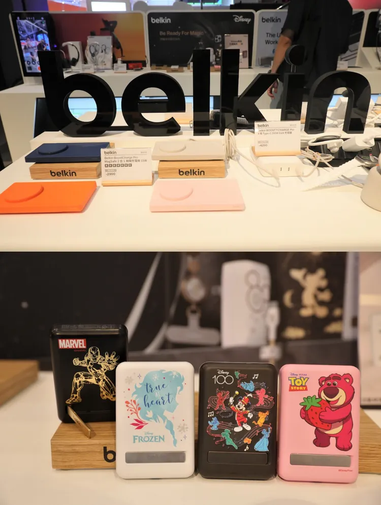 Belkin台北三創生活園區快閃品牌櫃有展售多樣3C商品。