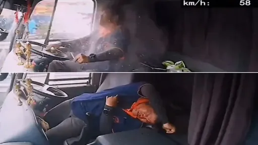 驚悚影片｜馬路「神秘殺器」破窗射入　司機頭顱中招濺血昏迷