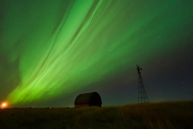 加拿大亞伯達省上空的極光。路透