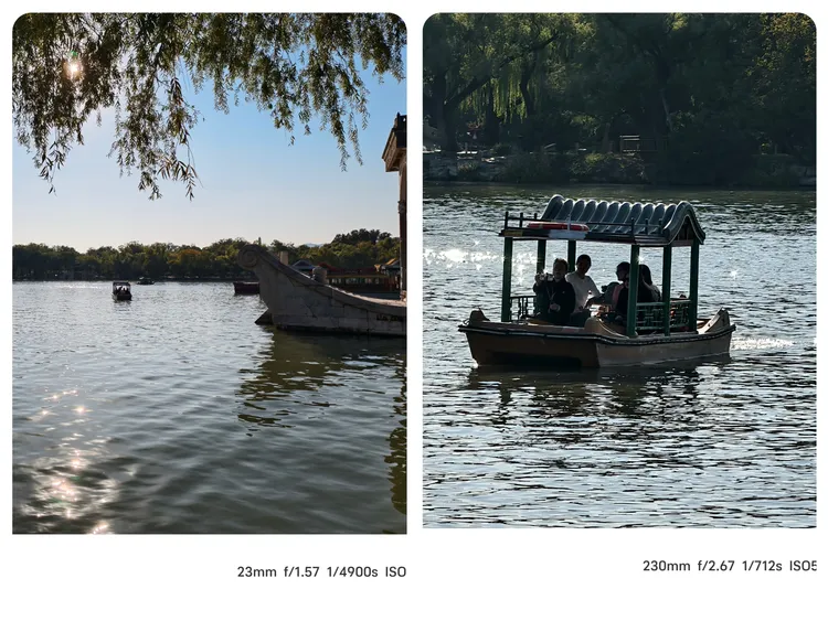 即便是在湖中的小船都能透過長焦拍攝看到船上人數。趙筱文 攝