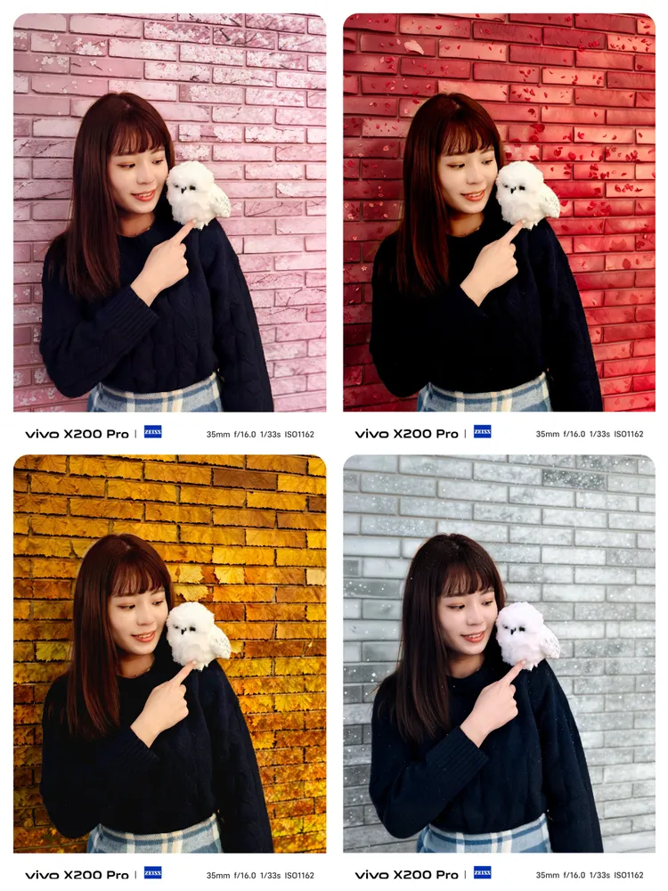 測試版本的X200 Pro中人像拍攝模式上方有多了一個AI視覺選項，如果啟用AI模式拍照，會有許多不同的AI視覺效果能夠選擇。