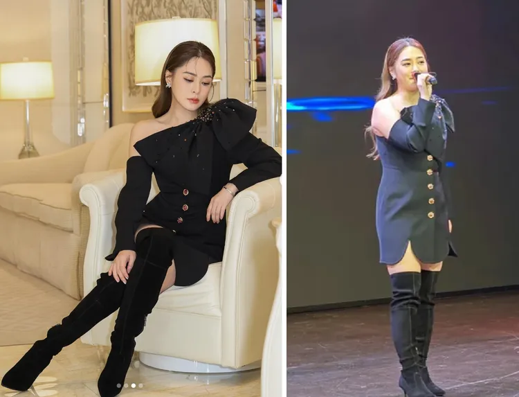 阿嬌在9月參加英國永利皇宮邀請表演中，被拍到登台身形臃腫的畫面，詭異的是，阿嬌在社群網路中po出的照片，張張都是極具骨感的靚照。翻攝自微博