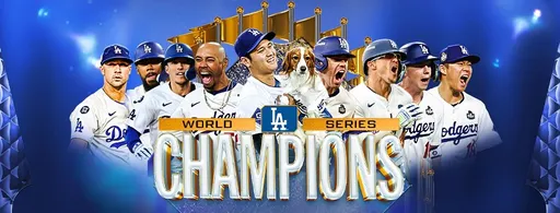 道奇夺冠海报大谷翔平爱犬竟站C位！他俩被消失　网：人不如狗 