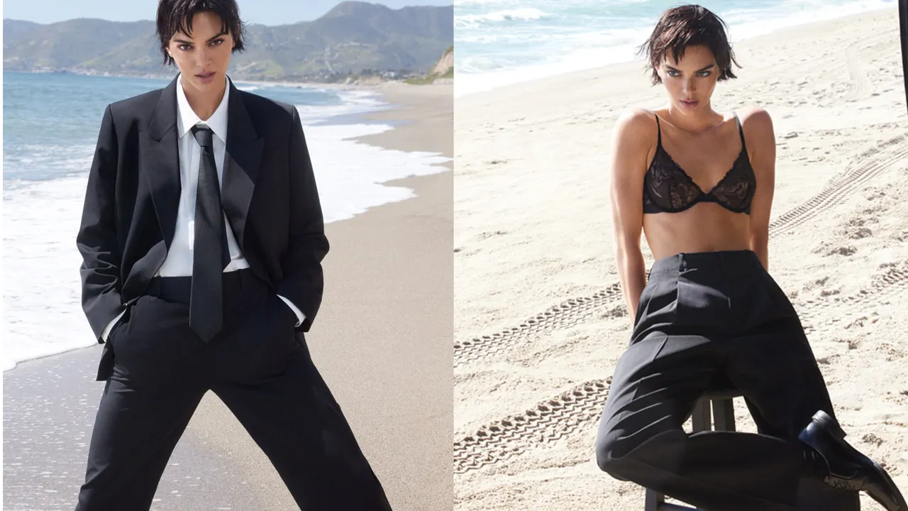 Kendall Jenner拍攝Calvin Klein形象照。品牌提供