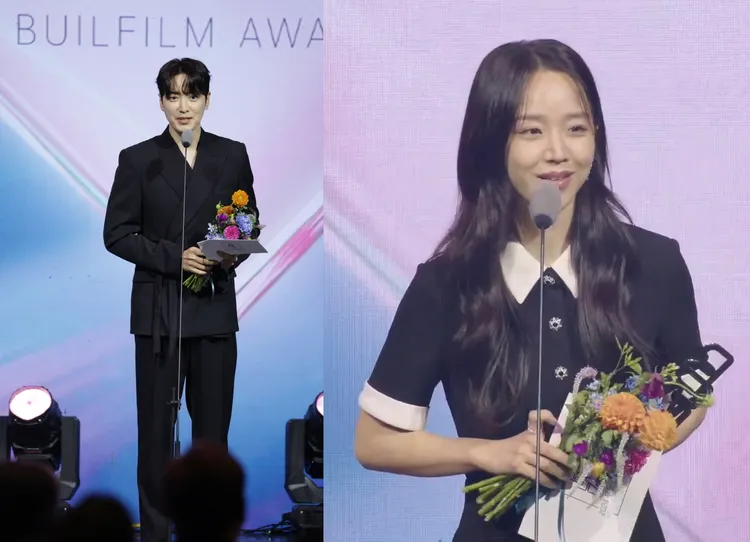 觀眾票選的年度明星獎由《12.12：首爾之春》李浚赫（左圖）、《她死了》申惠善出線。翻攝釜日電影獎、YouTube