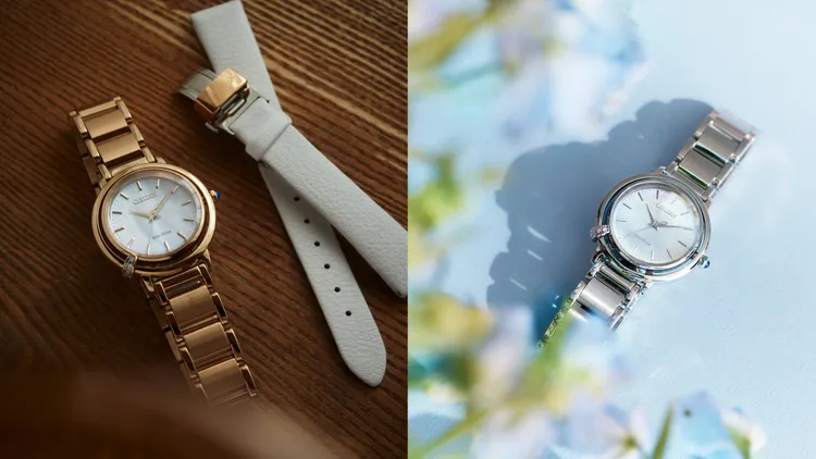 光動能三針雙錶圈錶款另推出鑲有鑽石的微奢版。品牌提供