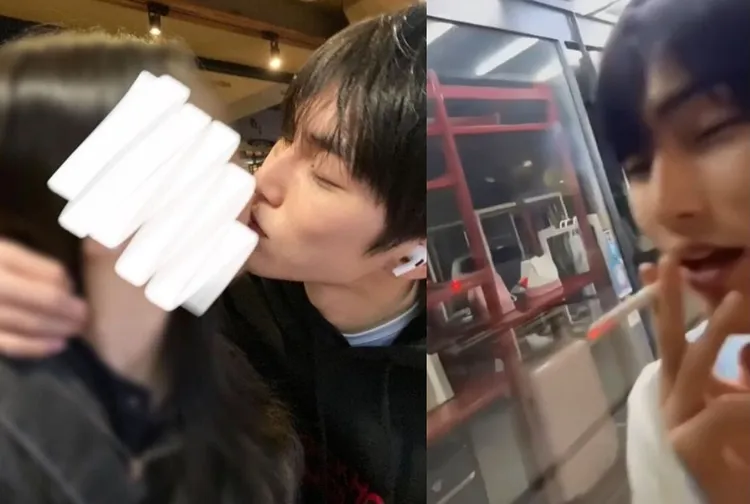 承漢練習生時問題一籮筐，被流出親吻床照、未成年街上抽菸等黑歷史。翻攝X（推特）