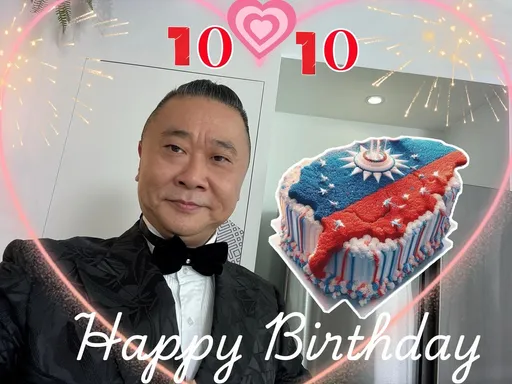 雙十國慶｜邰智源秀生日蛋糕謝和弦唱《台灣的歌》　謝忻奔基隆揮舞國旗