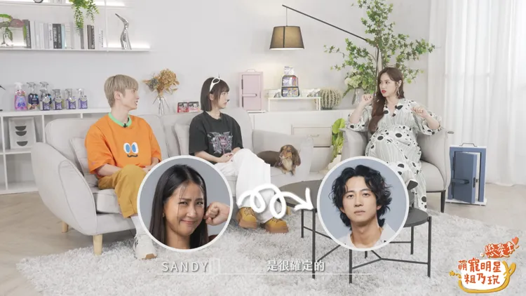 嘉賓情線感情線錯綜複雜，阿本（左起）、溫妮、吳姍儒試圖分析。TVBS提供