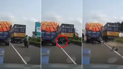 驚悚影片|3貼機車「鑽貨車縫」慘烈失誤 追撞再輾2死1命危