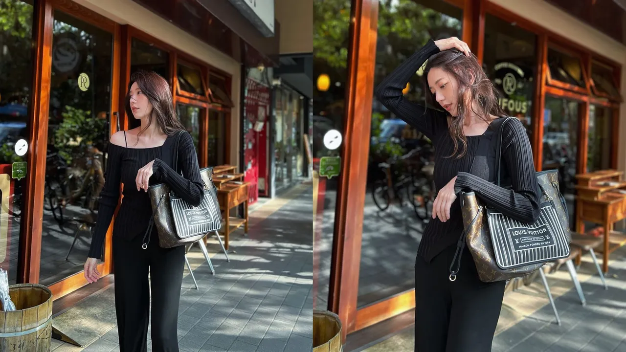 郭雪芙最新美照背上了9月新上市度LV Neverfull Inside Out包。翻攝郭雪芙IG