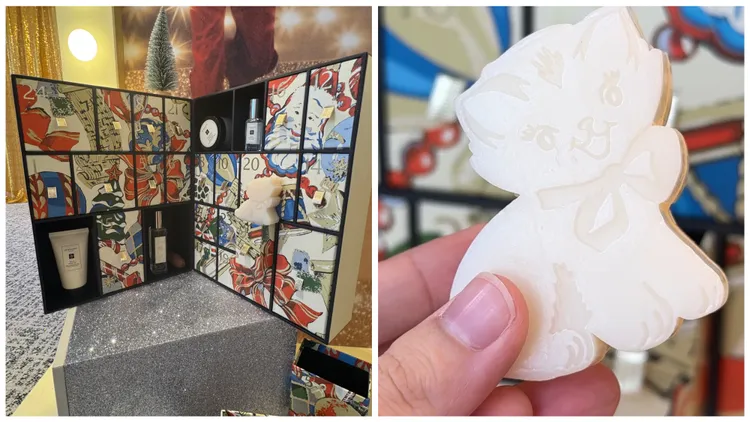 倒數月曆當中有可愛的貓咪香氛皂，1萬7400元。張家玲攝