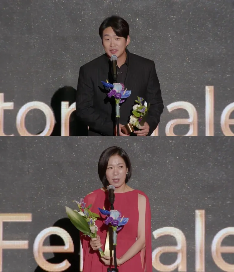 《假面女郎》安宰弘（上圖）、廉惠蘭獲得男女配角獎。翻攝YouTube