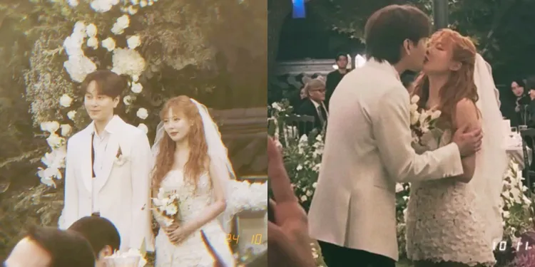 泫雅宣讀誓言時表示會當個像朋友的老婆，最後與龍俊亨親吻放閃。翻攝IG