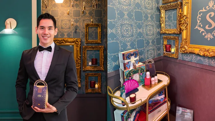 復刻酒店古董梯廳的拍照區。左圖品牌提供、右圖張家玲攝