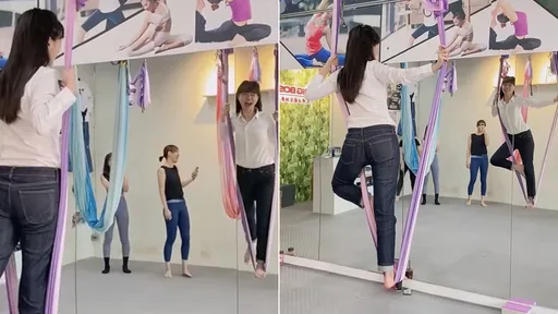 高嘉瑜「空中瑜伽」痞痞挫　尖叫快拍照讓眾人笑噴