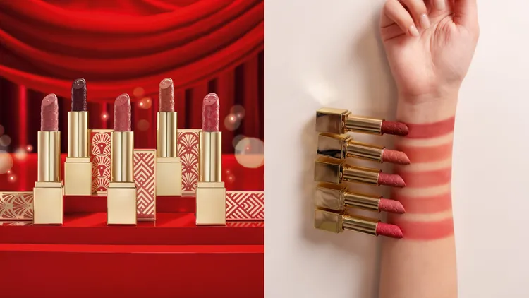 魔幻奇蹟5色唇彩組，包含絕美奢潤精萃唇膏緞光#410、緞光#440、緞光#441，以及絕對奢潤精萃唇膏限定版#Mesmerizing Mauve、#Discreet，3000元。品牌提供