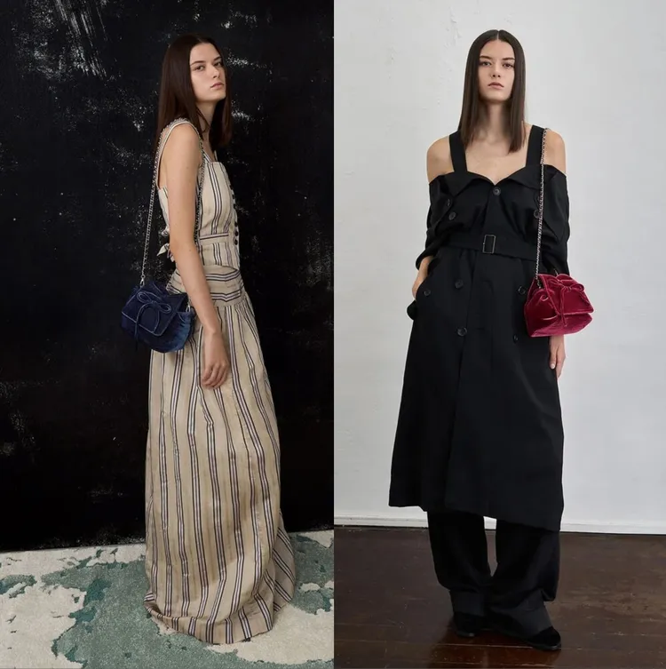 絨面蝴蝶結水桶包相當甜美可愛。品牌提供