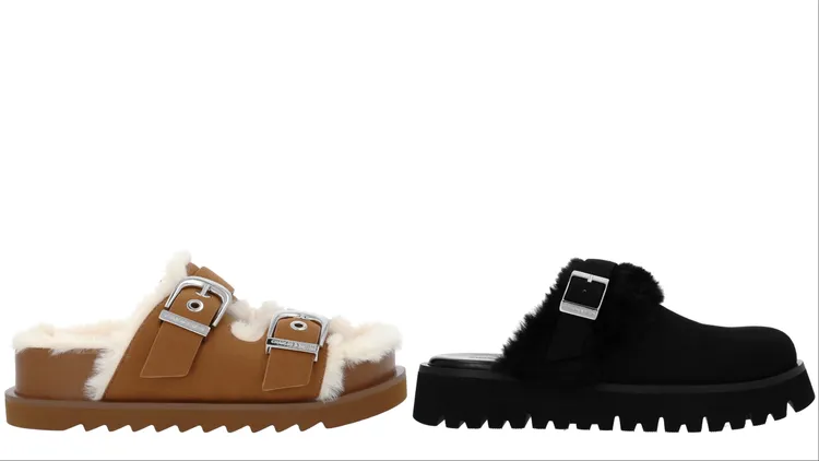 Hanh刷毛雙帶拖鞋（左）、Hanh刷毛厚底懶人鞋（右），各2290元。品牌提供