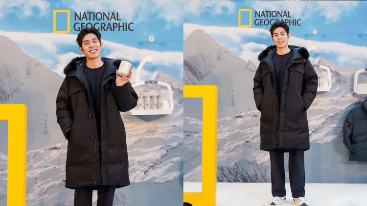 詹懷雲身穿國家地理服飾ATLAS長版羽絨外套，2萬8980元。品牌提供