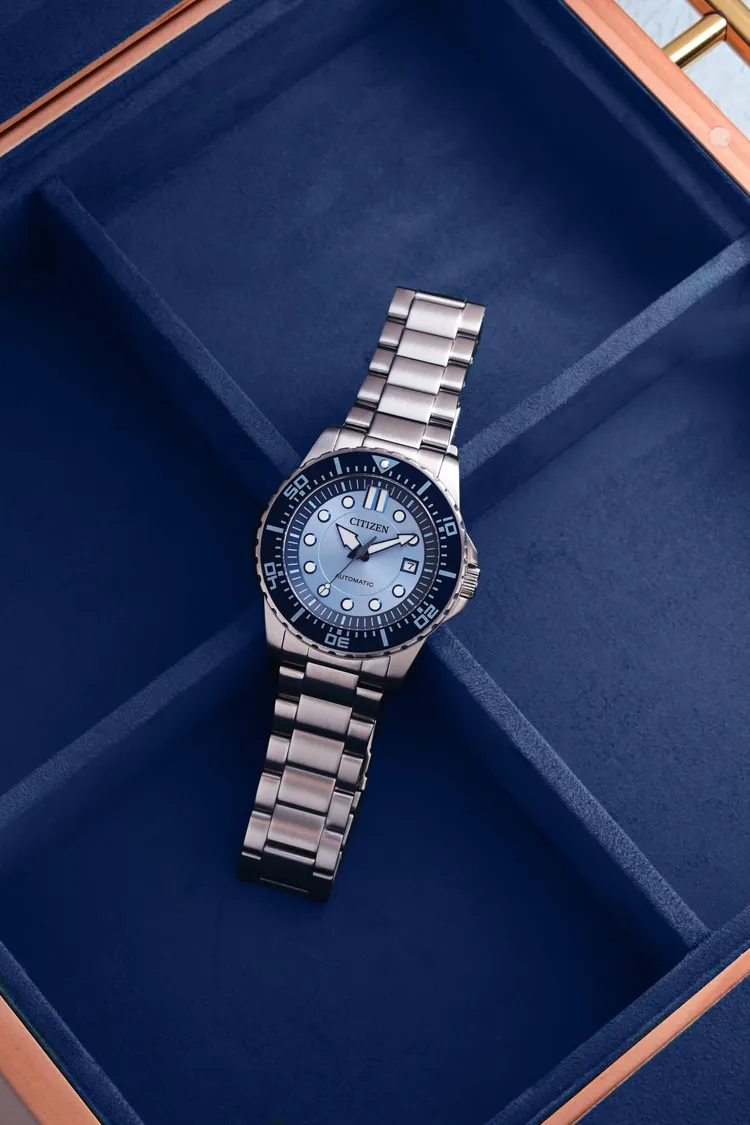 CITIZEN「Beginning Blue希望之藍」限定腕錶NJ0178-81M，1萬2900元。品牌提供