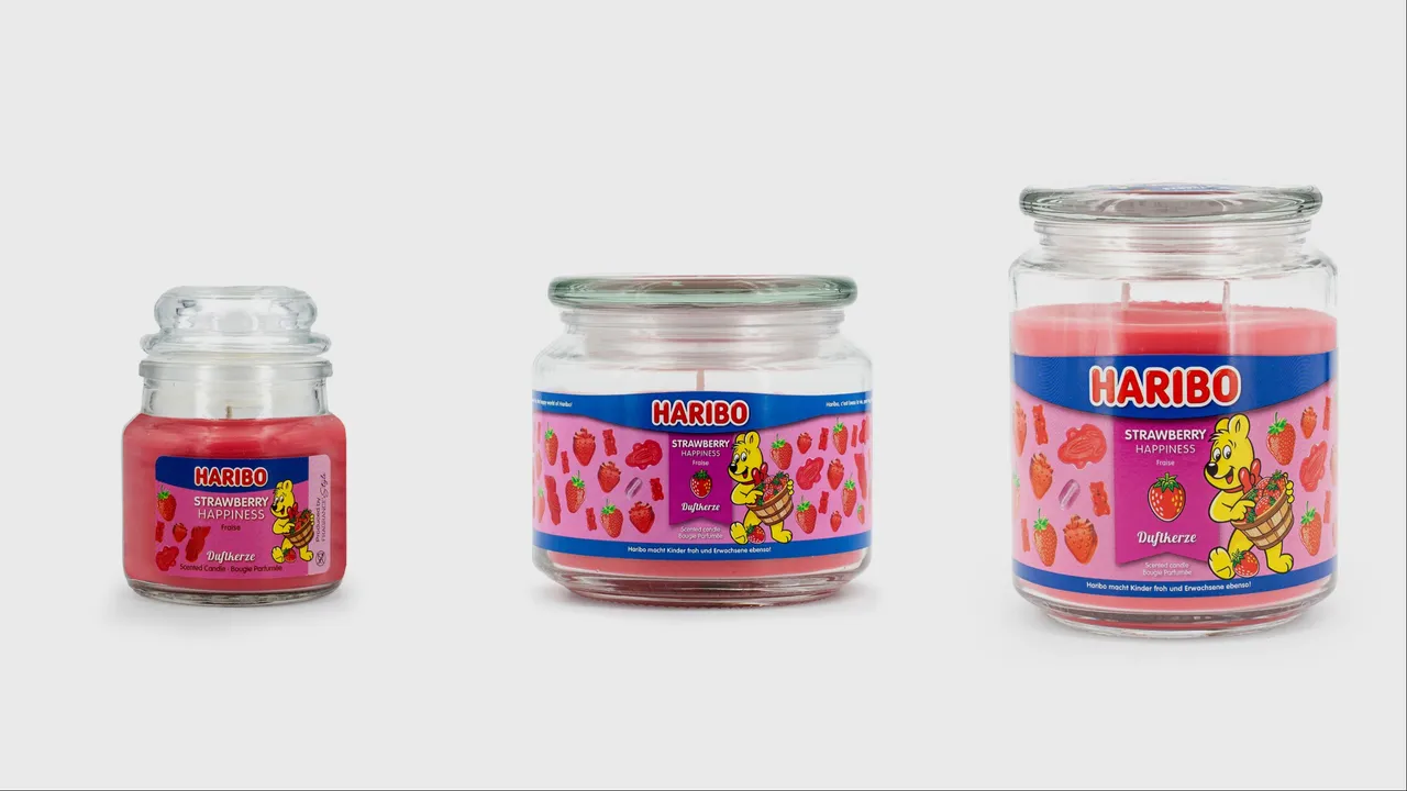 HARIBO香氛蜡烛,85g/390元、300g/690元、510g/890元。品牌提供