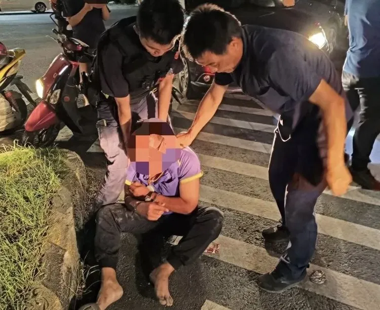 李姓男子行凶後逃到埤頭鄉被警方逮捕。民眾提供