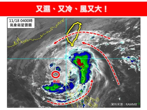 萬宜颱風接近!北台灣風雨強「低溫溜滑梯」 最冷16℃時間點曝